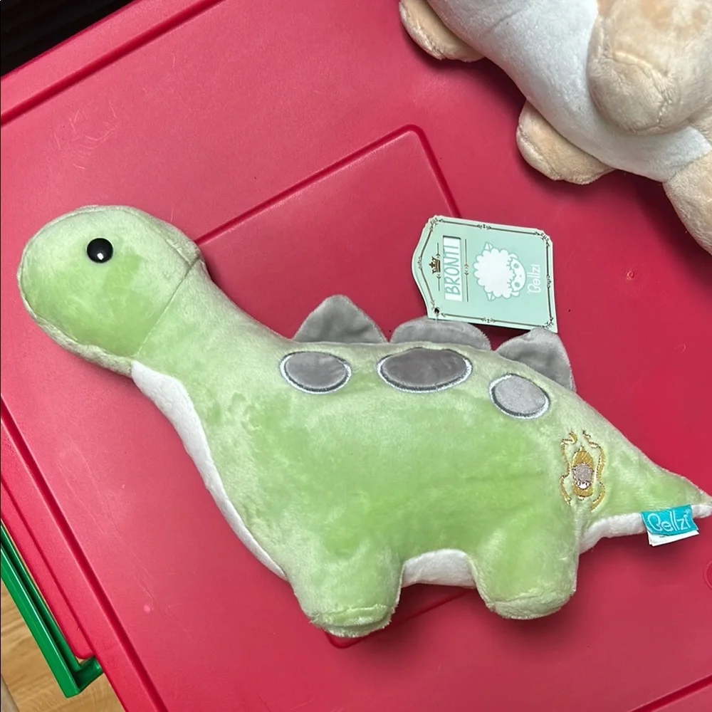 Bellzi Dinosaur Plush Toy Set - Green, Blue, Red, Tan NWT - Picture 2 of 5